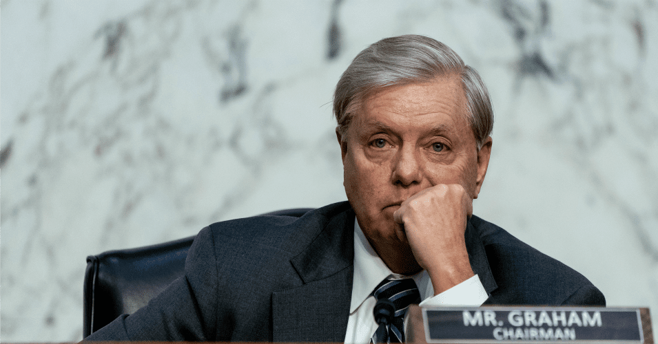 Sen. Lindsey Graham (R-S.C.) attends the third day of Supreme Court nominee Amy Coney Barrett's confirmation hearing before the Senate Judiciary Committee on Capitol Hill on October 14, 2020 in Washington, DC. (Photo: Erin Schaff-Pool/Getty Images)