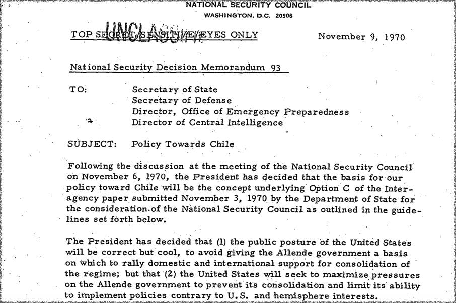 Policy towards Chile