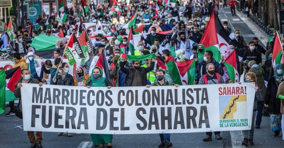 A protest against Morocco's illegal occupation of Western Sahara on December 20, 2020 in San Sebastian, Spain. (Photo: Javi Julio/SOPA Images/Light Rocket via Getty Images)